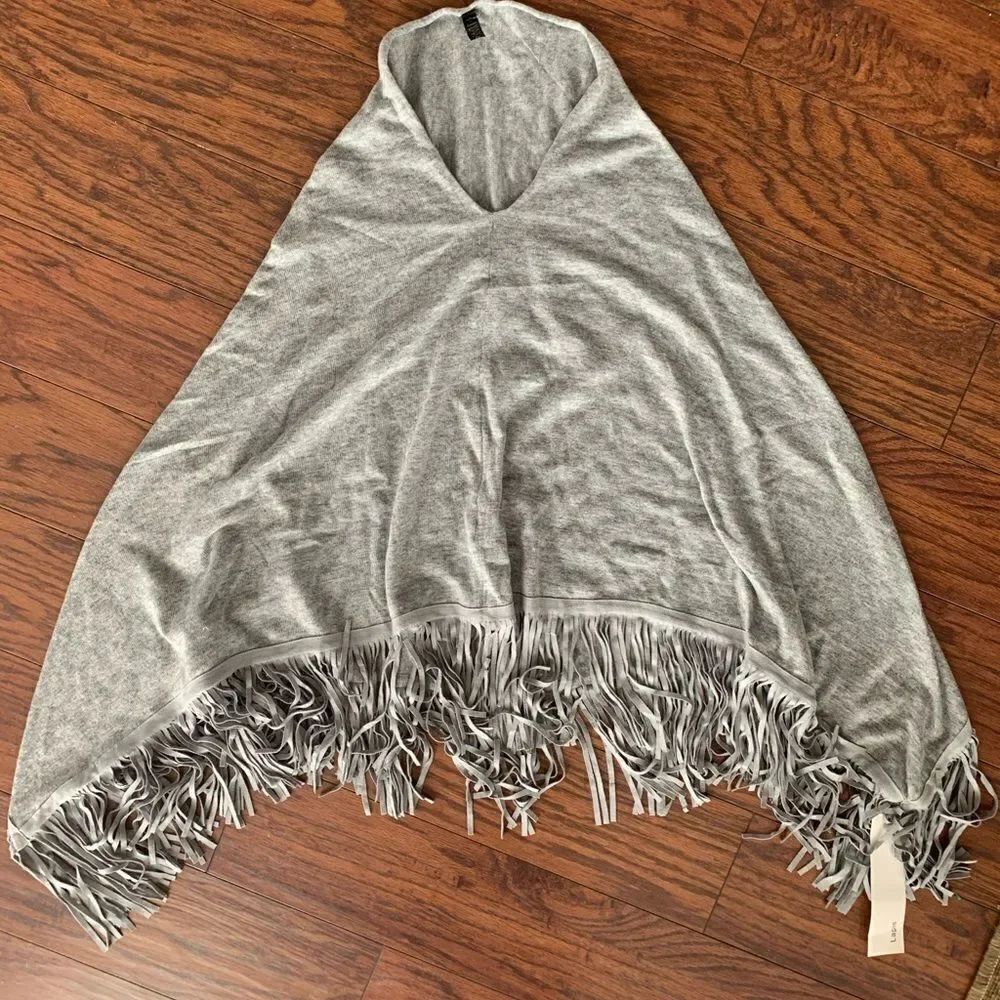 NWT Lapis fringe poncho. Medium